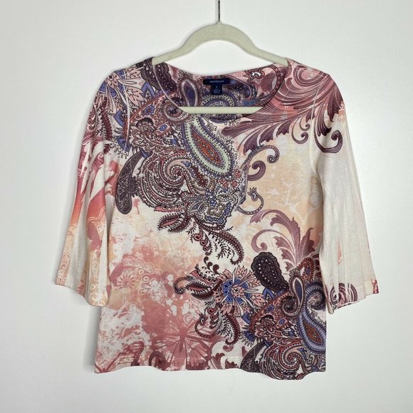 Ruby Rd. Blue and Westbound Pink Patterned Blouses set of 2 - Picture 5 of 10